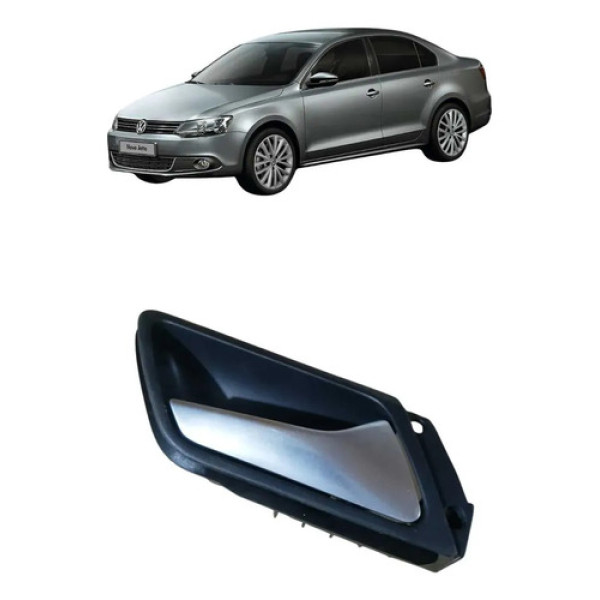 Maçaneta Interna Traseira Direita Vw Jetta 2011/16 Original Preto/prata Dianteira