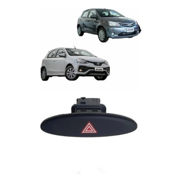 Botão Pisca Alertas 15b060 Toyota Etios 2013 2020 Original Preto