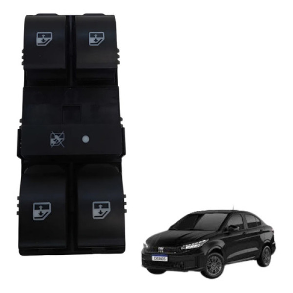 Botão Vidro Elétrico 4p Fiat Strada Led Super Branco 2021/..