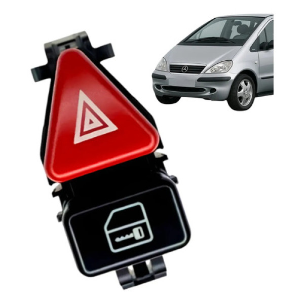 Botão Trava Portas Pisca Alerta Mercedes Classe A A160 A190 Preto E Vermelho