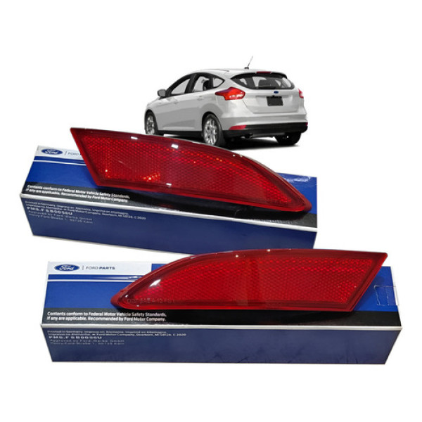 Par Refletor Para-choque Traseiro Ford Focus 13/15 Original Vermelho